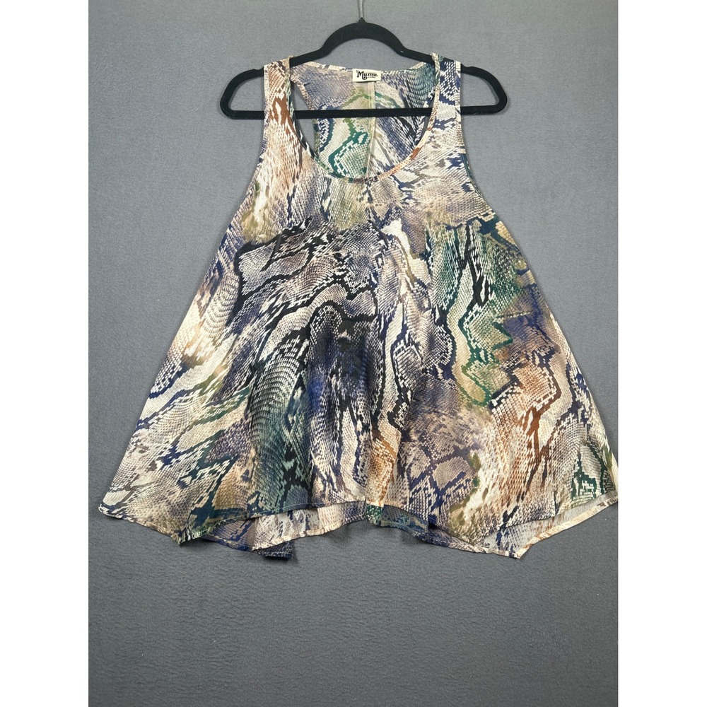 Show Me Your Mumu Tank Top Womens Large Multi Snake Print Cara Van Top Racerback
